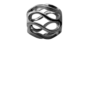 Christina Collect twist Black silver tubes/ring